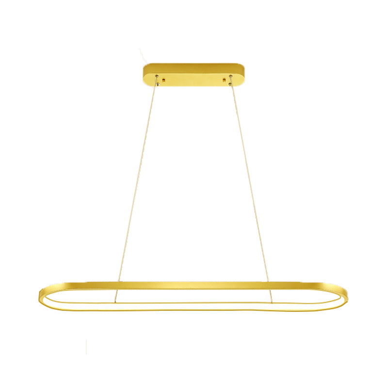 Luz de la isla contemporánea de metal ovalado 1 luces de la isla ligera en oro