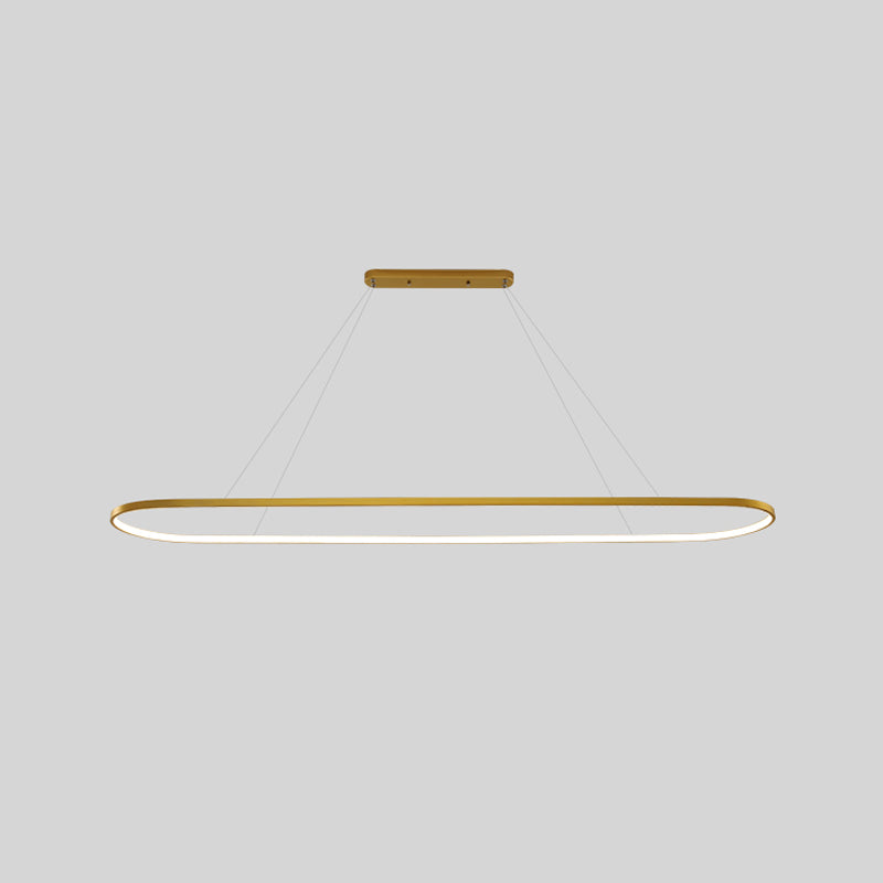 Luz de la isla contemporánea de metal ovalado 1 luces de la isla ligera en oro