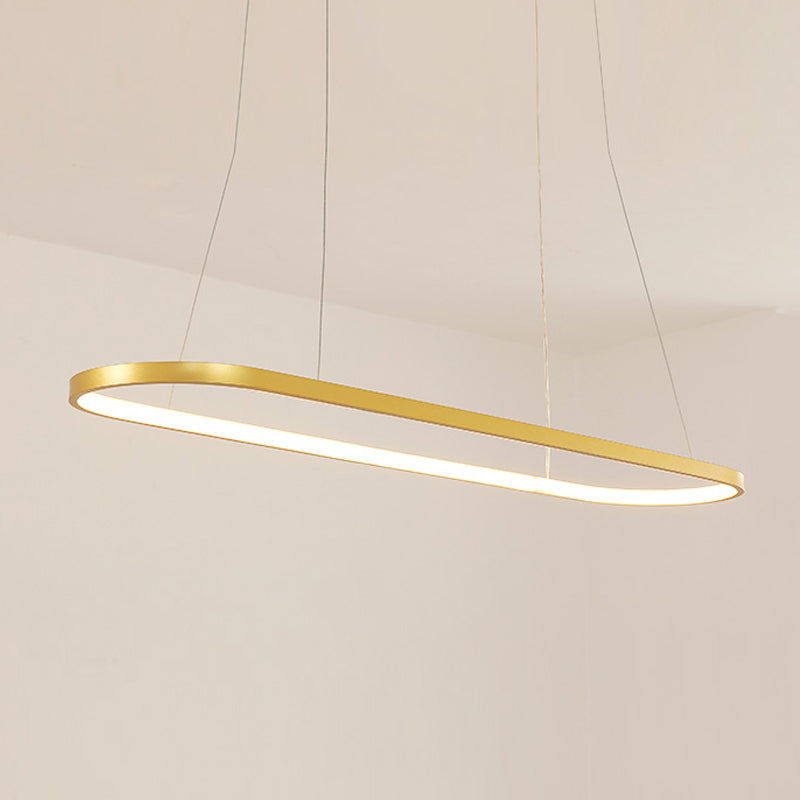 Luz de la isla contemporánea de metal ovalado 1 luces de la isla ligera en oro