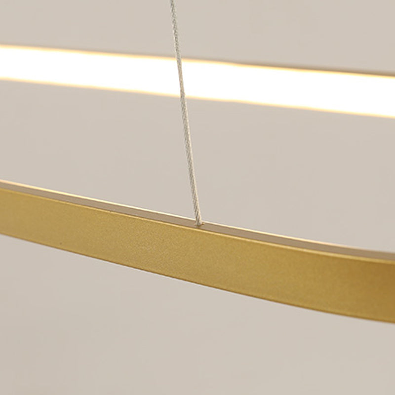 Luz de la isla contemporánea de metal ovalado 1 luces de la isla ligera en oro