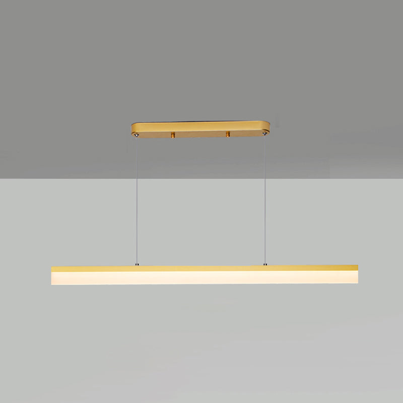 Contemporary Island Light Linear Metal 1 Light Island Ceiling Light for Kitchen