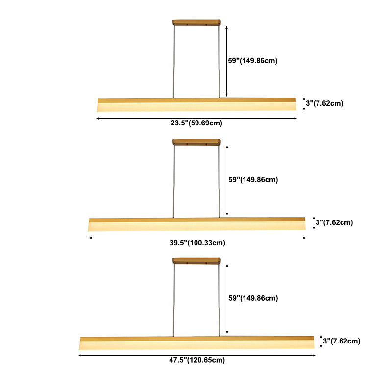 Contemporary Island Light Linear Metal 1 Light Island Ceiling Light for Kitchen