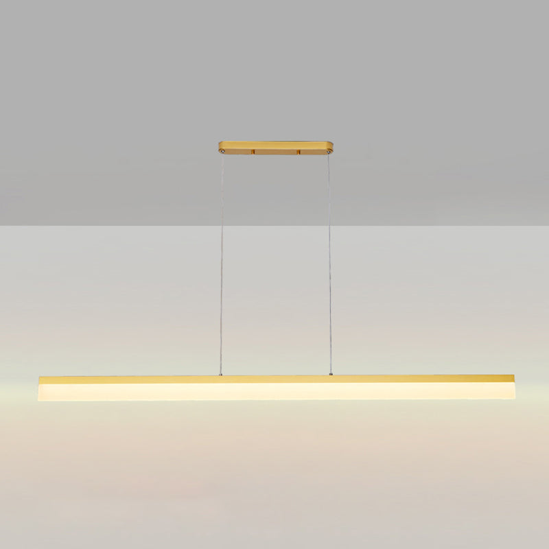 Contemporary Island Light Linear Metal 1 Light Island Ceiling Light for Kitchen