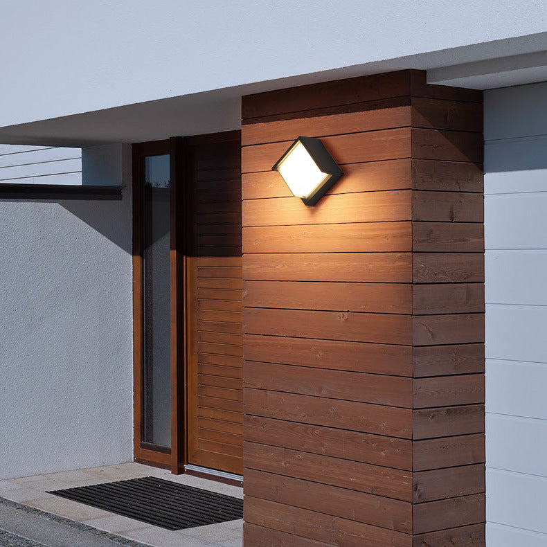 Geometrische Form Metallwandbeleuchtung moderner Stil 1 Lichtwandmontierte Beleuchtung in Schwarz