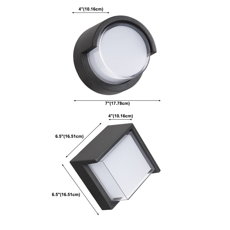 Geometrische Form Metallwandbeleuchtung moderner Stil 1 Lichtwandmontierte Beleuchtung in Schwarz