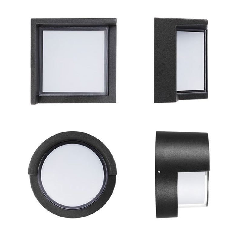 Geometrische Form Metallwandbeleuchtung moderner Stil 1 Lichtwandmontierte Beleuchtung in Schwarz