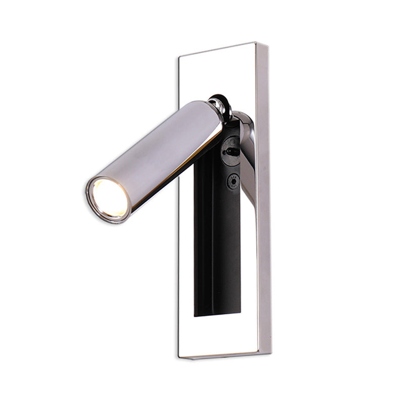 Apparecchi di illuminazione da parete rettangolare in stile moderno in metallo 1 luci di lettura montata a parete