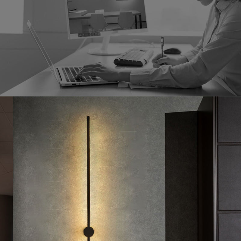 Linearer Schatten Metall Wandleuchte moderner Stil Multi -Leuchten Wandmontage Licht in Schwarz