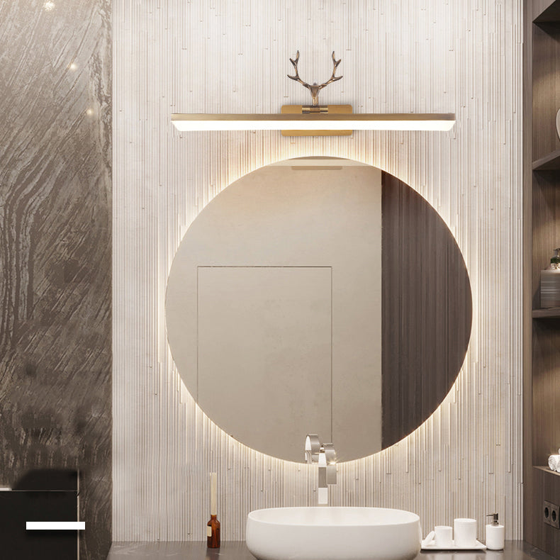 Speciale da parete in metallo a forma lineare in stile moderno a parete a specchio a 1 lucciola luce