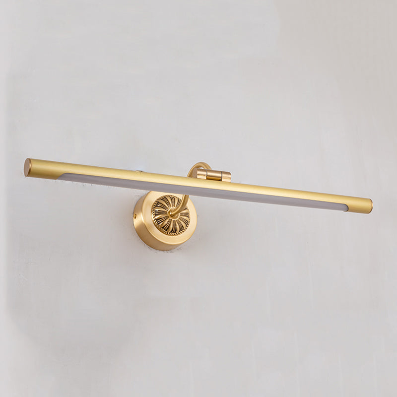 Metal Linear Shade Wall Sconce Modern Style 1-Light Mirror Wall Mount Light