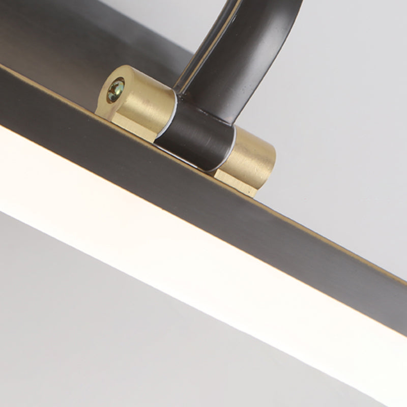 Linear Shade Metal Wall Sconce Modern Style 1 Light Mirror Wall Mounted Light in Black