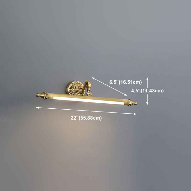 A forma di forma lineare in metallo sconce moderno in stile a 1 luci a parete a parete montata in ottone