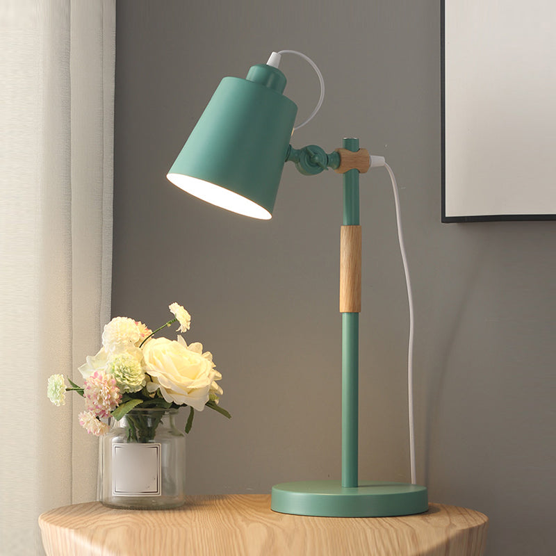 Modern Style Conical Night Table Lamp Metal Single Light Table Light
