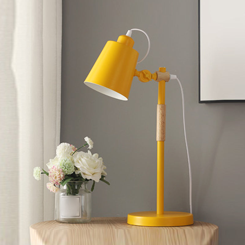 Modern Style Conical Night Table Lamp Metal Single Light Table Light