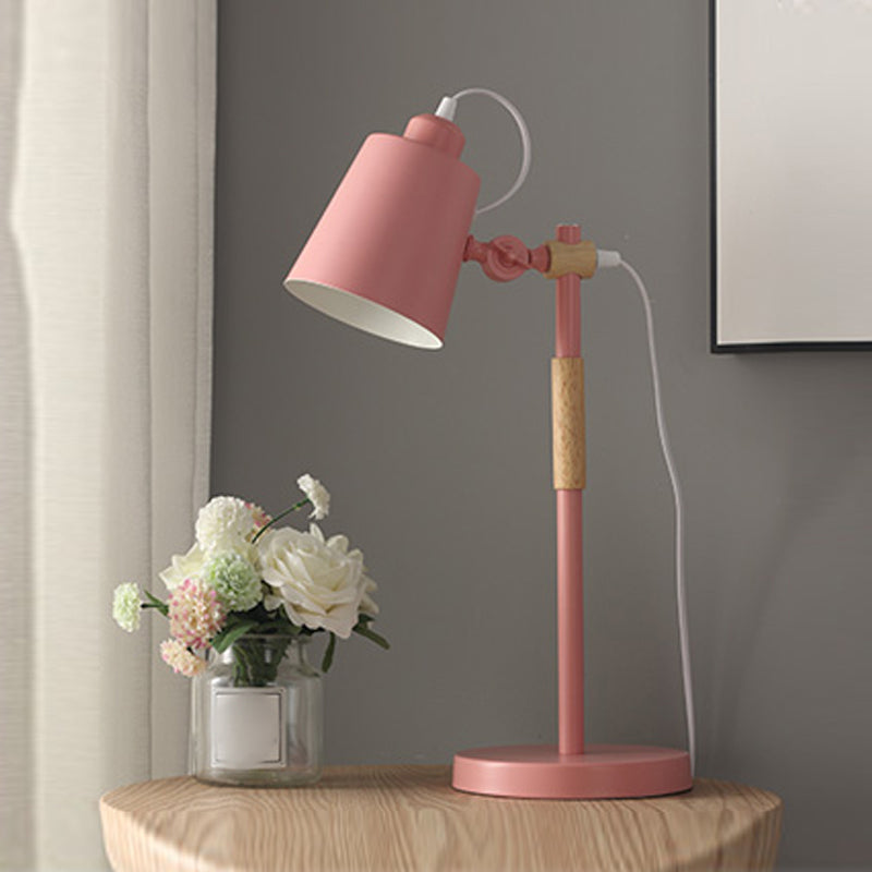 Modern Style Conical Night Table Lamp Metal Single Light Table Light