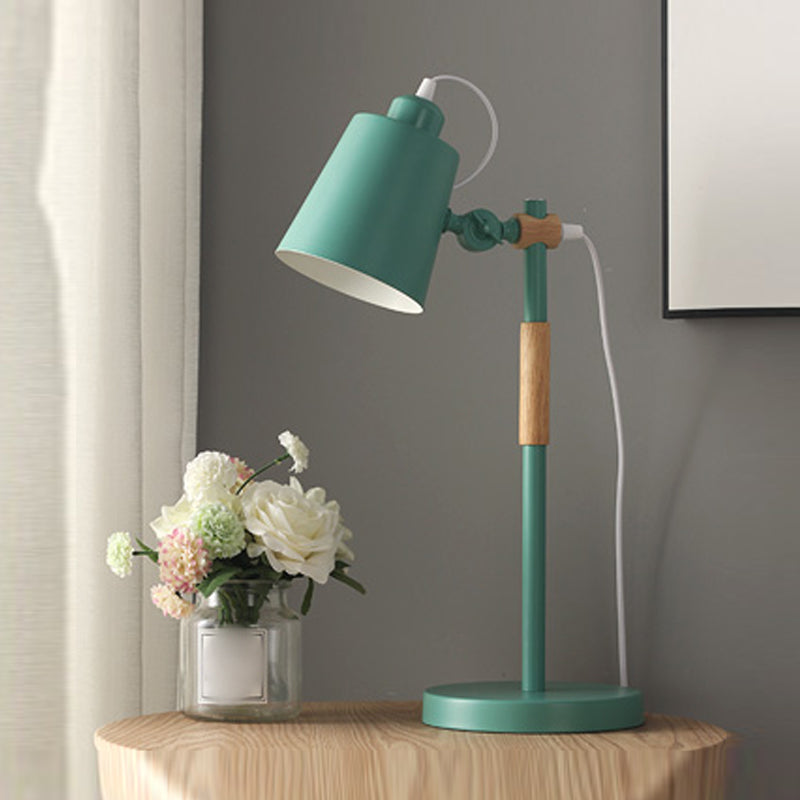 Modern Style Conical Night Table Lamp Metal Single Light Table Light