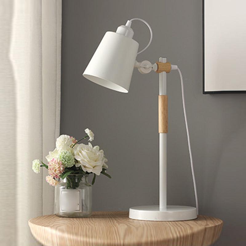 Modern Style Conical Night Table Lamp Metal Single Light Table Light