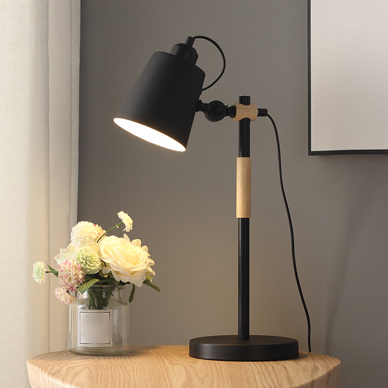 Modern Style Conical Night Table Lamp Metal Single Light Table Light