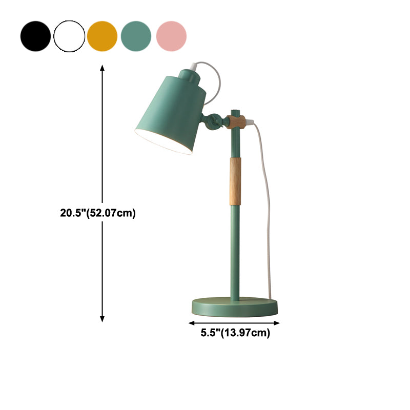 Modern Style Conical Night Table Lamp Metal Single Light Table Light