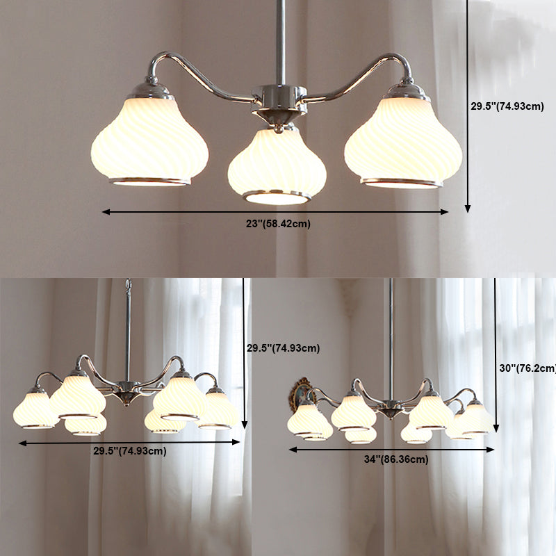 Modern Pendant Light Silver Glass Sputnik Ceiling Light for Living Room