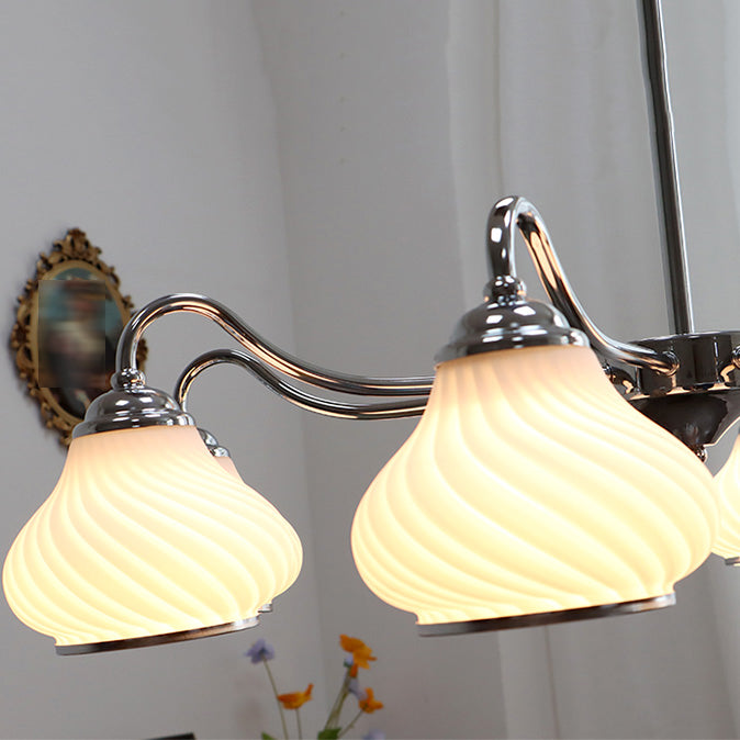 Modern Pendant Light Silver Glass Sputnik Ceiling Light for Living Room