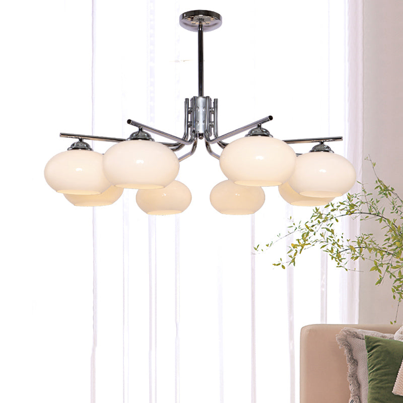 Modern Silver Ceiling Hung Fixture Starburst Glass Down Lighting Pendant