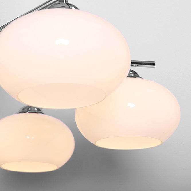 Modern Silver Ceiling Hung Fixture Starburst Glass Down Lighting Pendant