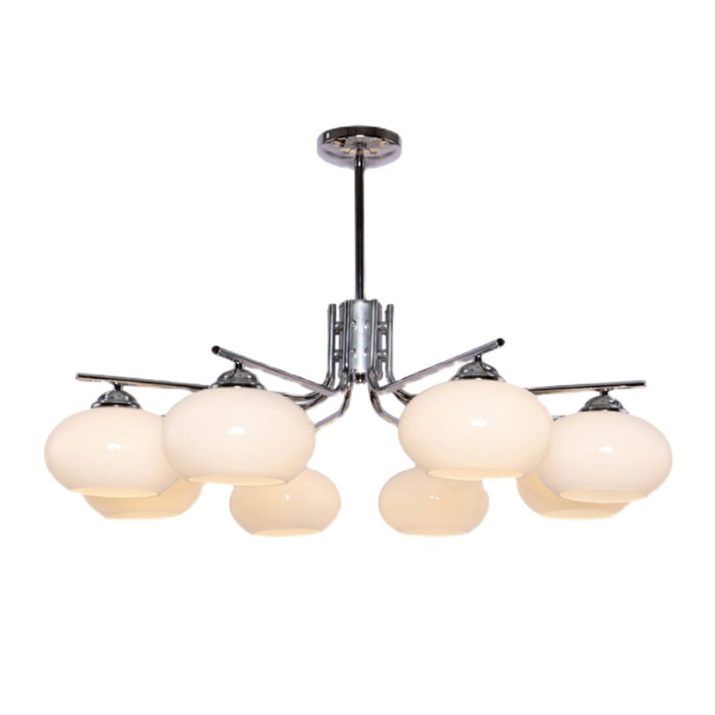 Modern Silver Ceiling Hung Fixture Starburst Glass Down Lighting Pendant