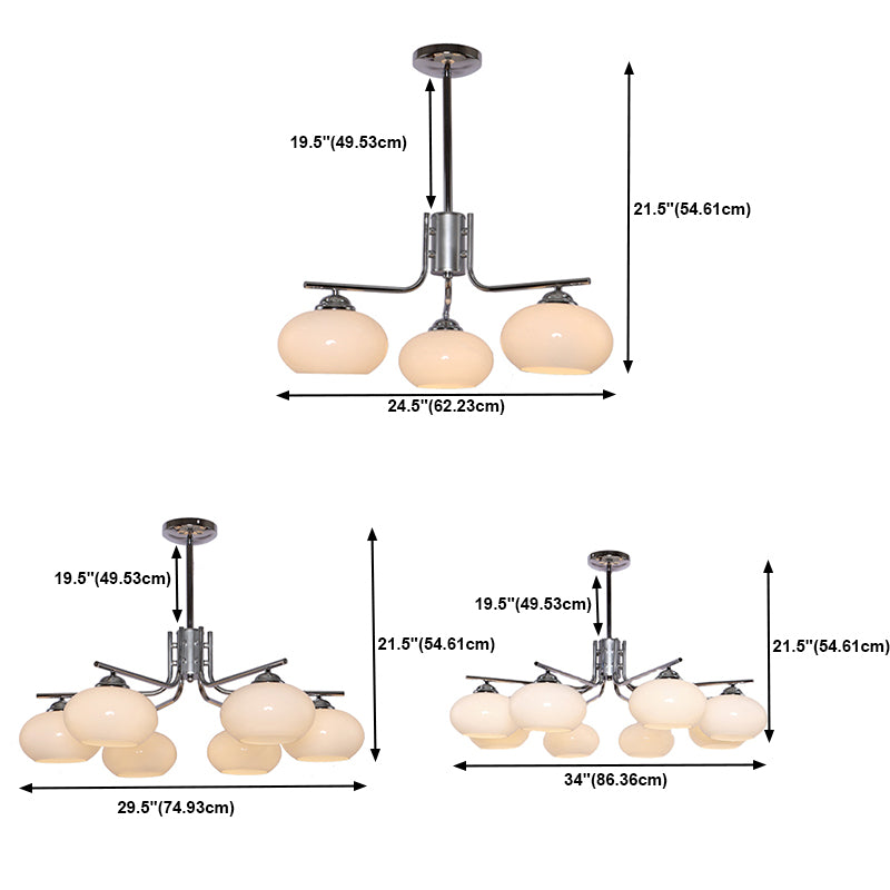 Modern Silver Ceiling Hung Fixture Starburst Glass Down Lighting Pendant