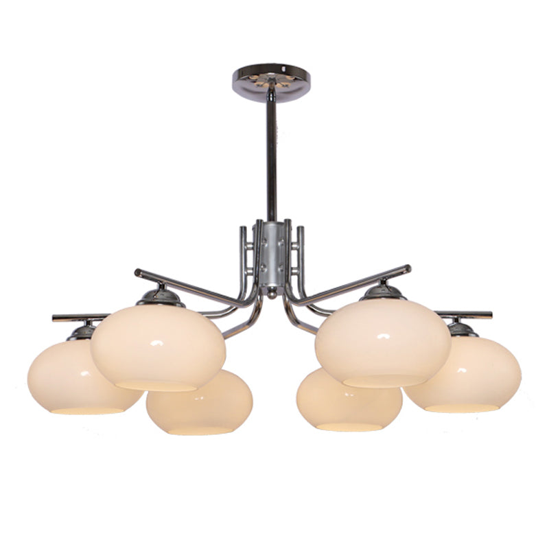 Modern Silver Ceiling Hung Fixture Starburst Glass Down Lighting Pendant