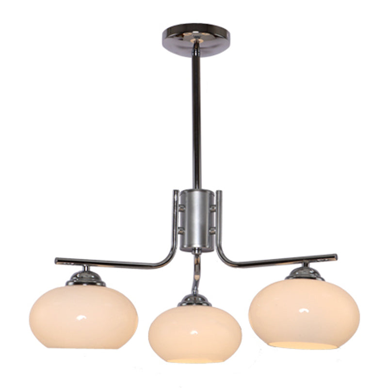 Modern Silver Ceiling Hung Fixture Starburst Glass Down Lighting Pendant