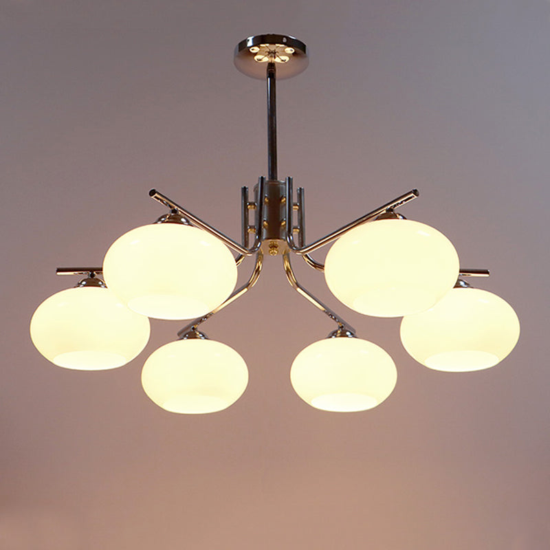 Modern Silver Ceiling Hung Fixture Starburst Glass Down Lighting Pendant