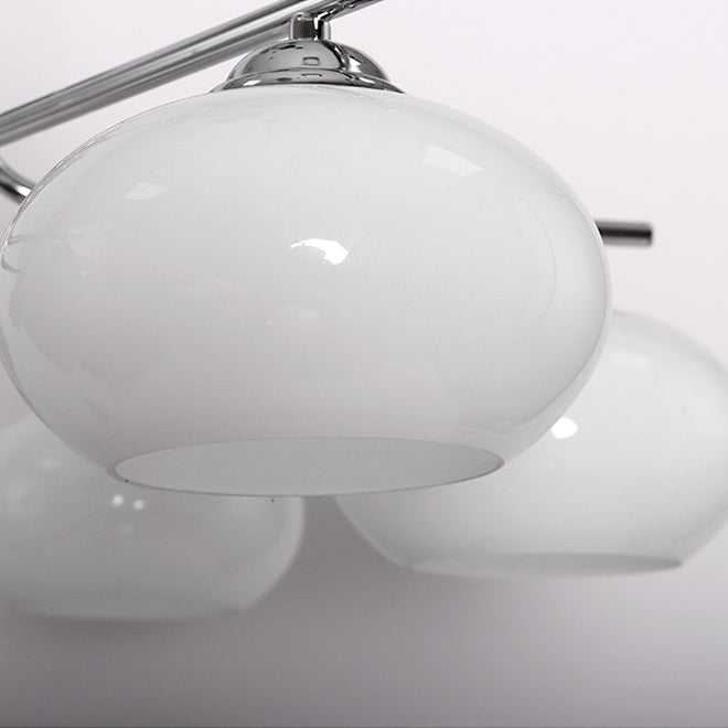 Modern Silver Ceiling Hung Fixture Starburst Glass Down Lighting Pendant