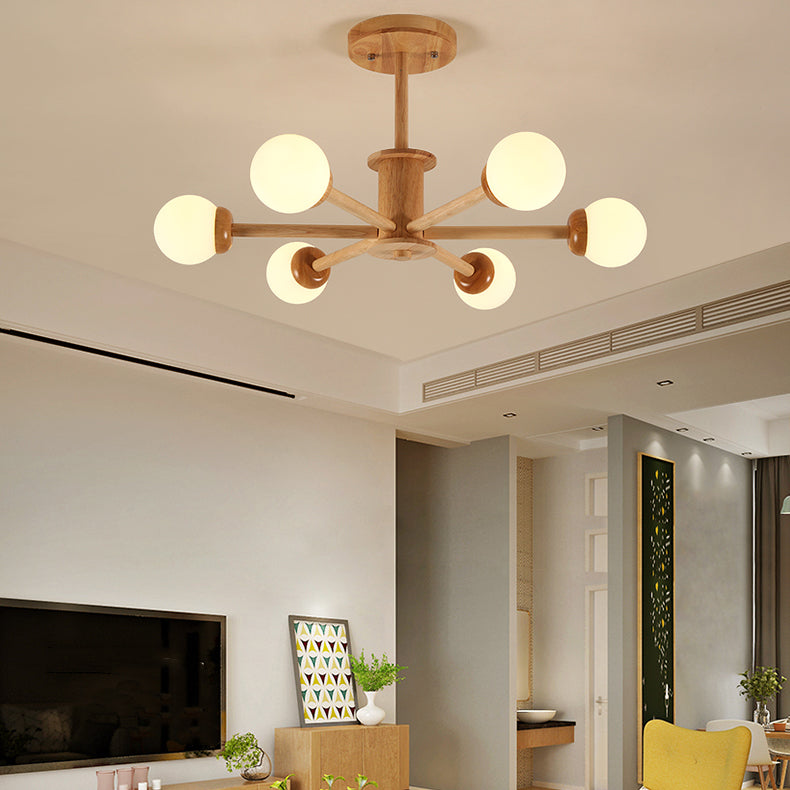 Wood Hanging Pendant Lights Modern Global Hanging Lamps for Living Room