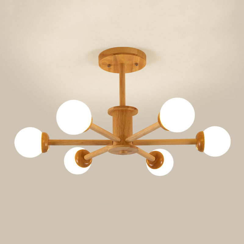 Wood Hanging Pendant Lights Modern Global Hanging Lamps for Living Room