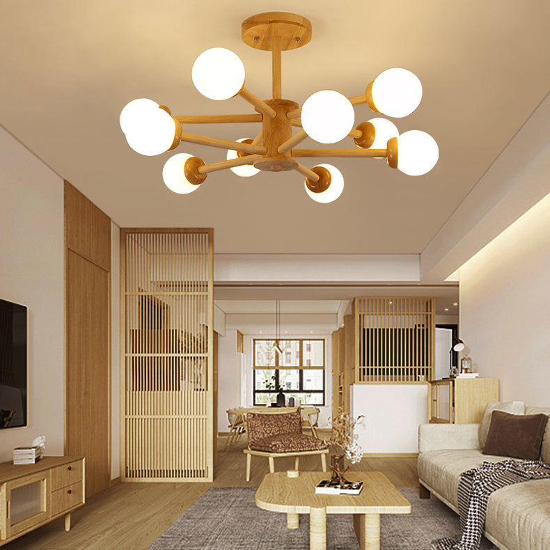 Wood Hanging Pendant Lights Modern Global Hanging Lamps for Living Room