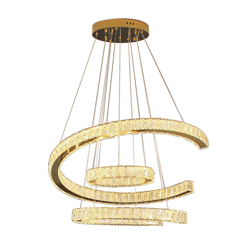 Contemporary Ceiling Pendant Light Crystal Ceiling Hung Fixtures for Living Room