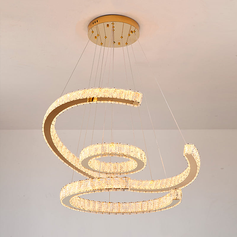 Contemporary Ceiling Pendant Light Crystal Ceiling Hung Fixtures for Living Room