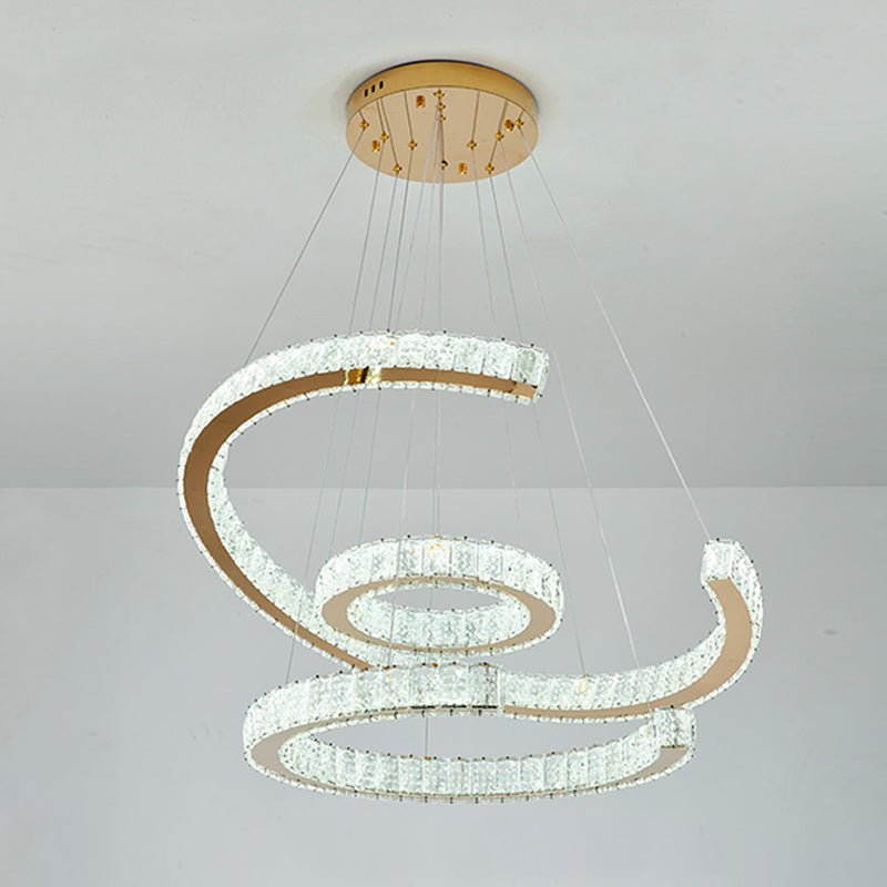 Contemporary Ceiling Pendant Light Crystal Ceiling Hung Fixtures for Living Room
