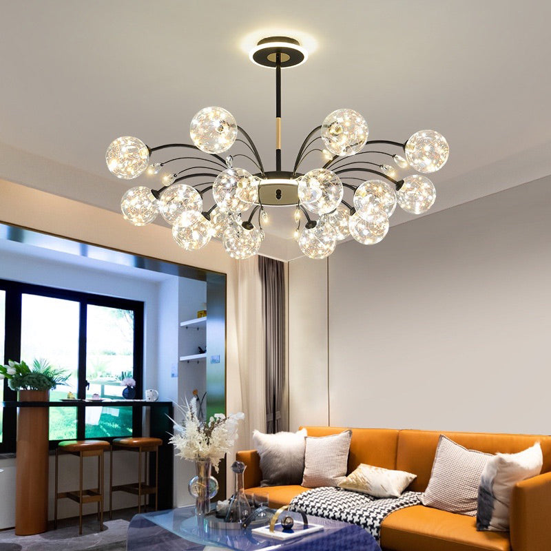 Zeitgenössisches Glas Anhänger leichte kugelförmige hängende Lichtkit für Wohnzimmer