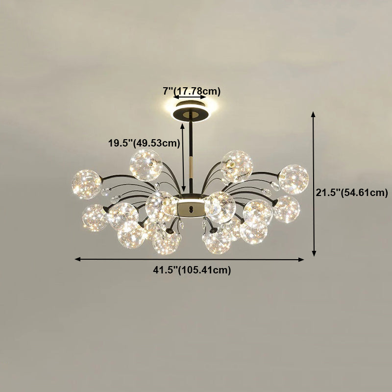Zeitgenössisches Glas Anhänger leichte kugelförmige hängende Lichtkit für Wohnzimmer