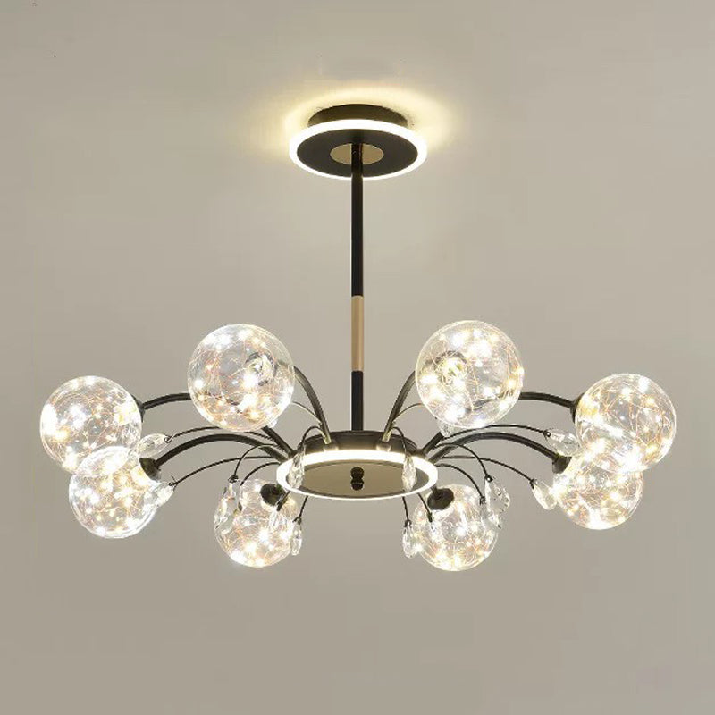 Zeitgenössisches Glas Anhänger leichte kugelförmige hängende Lichtkit für Wohnzimmer