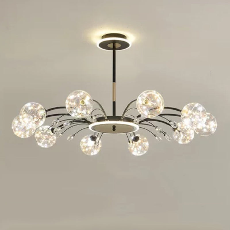 Zeitgenössisches Glas Anhänger leichte kugelförmige hängende Lichtkit für Wohnzimmer