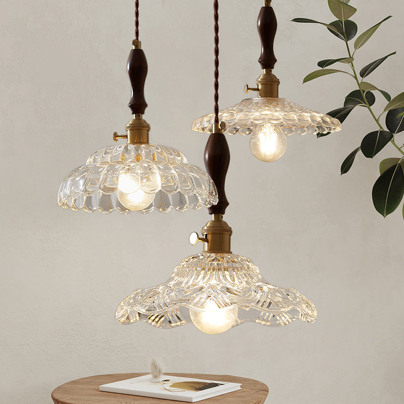 Coppa di vetro Copertura Ombra appeso Luci sospese in stile industriale 1 lampada appesa alla luce per camera da letto