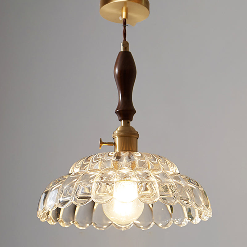 Coppa di vetro Copertura Ombra appeso Luci sospese in stile industriale 1 lampada appesa alla luce per camera da letto