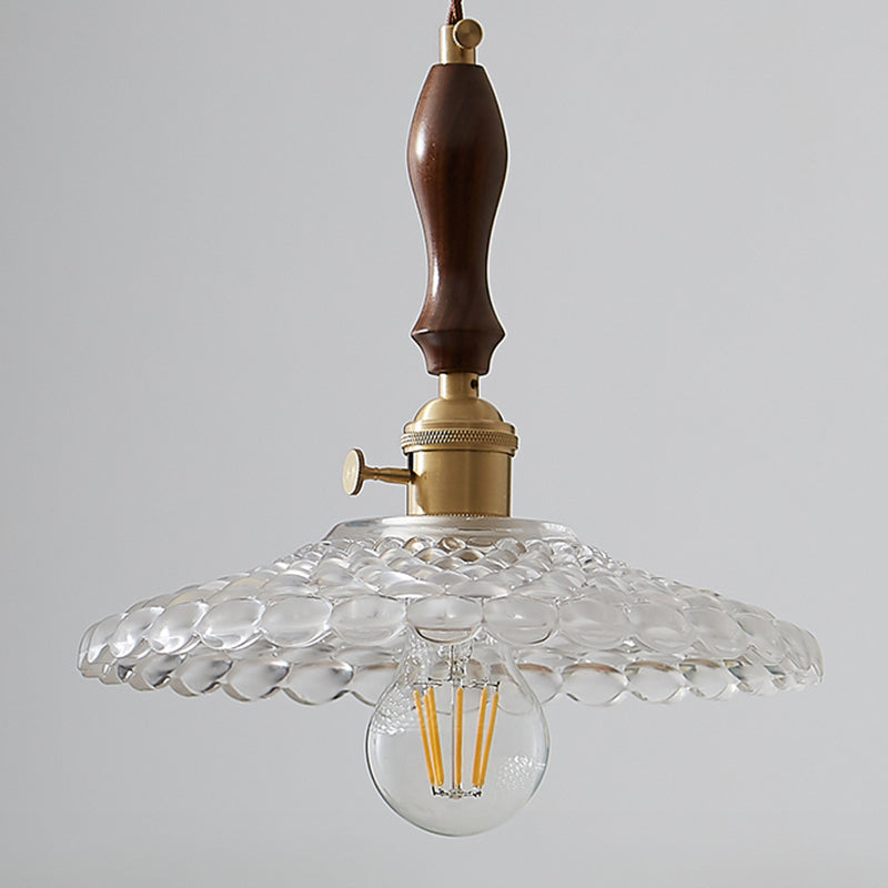 Coppa di vetro Copertura Ombra appeso Luci sospese in stile industriale 1 lampada appesa alla luce per camera da letto