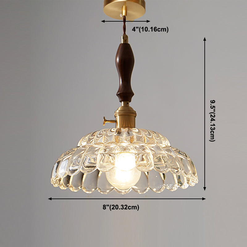 Coppa di vetro Copertura Ombra appeso Luci sospese in stile industriale 1 lampada appesa alla luce per camera da letto
