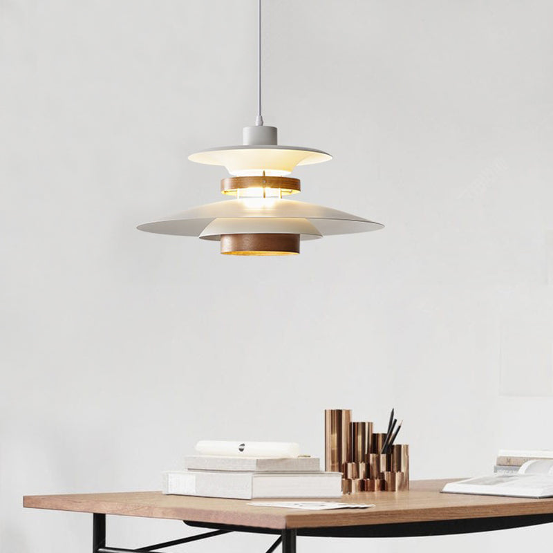 Shade Hanging Lights MODERNE MODERNE MODERNE 1 Light Hanging Mount Mount avec bois pour le chevet