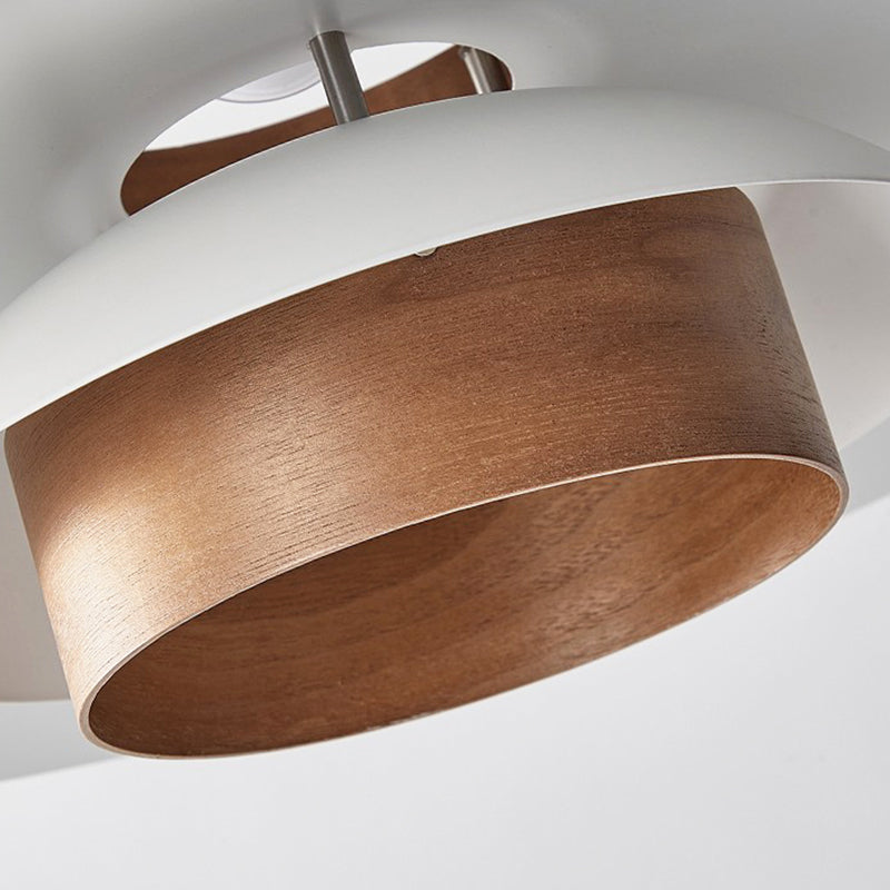 Shade Hanging Lights MODERNE MODERNE MODERNE 1 Light Hanging Mount Mount avec bois pour le chevet