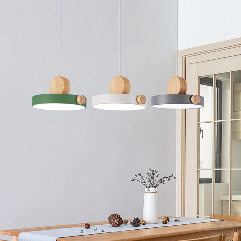 Forme de gâteau ronde Éclairage suspendu moderne Macaron Style Metal 1 Pendant léger